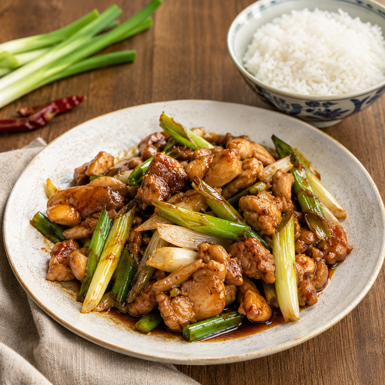 Roergebakken kip met Thaise chilipasta